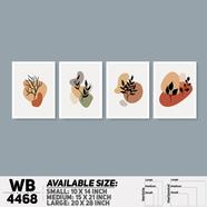 DDecorator Leaf With Abstract Art (Set of 4) Wall Board And Wall Canvas - WB4468