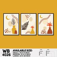 DDecorator Leaf With Abstract Art (Set of 3) Wall Board And Wall Canvas - WB4026