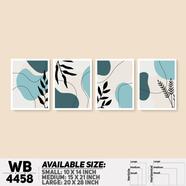 DDecorator Leaf With Abstract Art (Set of 4) Wall Board And Wall Canvas - WB4458