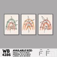 DDecorator Leaf With Abstract Art (Set of 3) Wall Board And Wall Canvas - WB4286