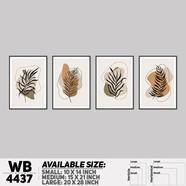 DDecorator Leaf With Abstract Art (Set of 4) Wall Board And Wall Canvas - WB4437