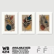 DDecorator Leaf With Abstract Art (Set of 3) Wall Board And Wall Canvas - WB4214