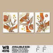 DDecorator Leaf With Abstract Art (Set of 3) Wall Board And Wall Canvas - WB4016