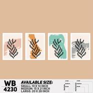 DDecorator Leaf With Abstract Art (Set of 4) Wall Board And Wall Canvas - WB4230