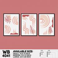 DDecorator Leaf With Abstract Art (Set of 3) Wall Board and Wall Canvas - WB4041