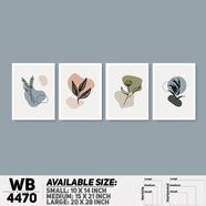 DDecorator Leaf With Abstract Art (Set of 4) Wall Board And Wall Canvas - WB4470