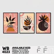 DDecorator Leaf With Abstract Art (Set of 3) Wall Board And Wall Canvas - WB4023