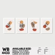 DDecorator Leaf With Abstract Art (Set of 4) Wall Board And Wall Canvas - WB4433