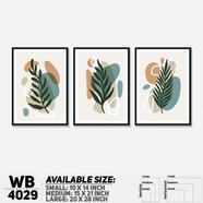 DDecorator Leaf With Abstract Art (Set of 3) Wall Board And Wall Canvas - WB4029