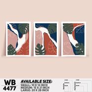 DDecorator Leaf With Abstract Art (Set of 3) Wall Board And Wall Canvas - WB4477