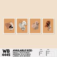 DDecorator Leaf With Abstract Art (Set of 4) Wall Board and Wall Canvas - WB4445