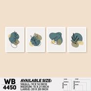 DDecorator Leaf With Abstract Art (Set of 4) Wall Board And Wall Canvas - WB4450