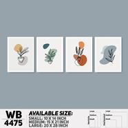 DDecorator Leaf With Abstract Art (Set of 4) Wall Board And Wall Canvas - WB4475