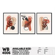 DDecorator Leaf With Abstract Art (Set of 3) Wall Board And Wall Canvas - WB4006