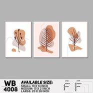 DDecorator Leaf With Abstract Art (Set of 3) Wall Board And Wall Canvas - WB4008