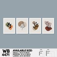DDecorator Leaf With Abstract Art (Set of 4) Wall Board And Wall Canvas - WB4471