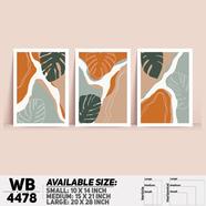 DDecorator Leaf With Abstract Art (Set of 3) Wall Board And Wall Canvas - WB4478