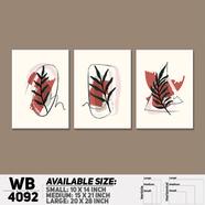 DDecorator Leaf With Abstract Art Wall Board And Wall Canvas - Set of 3 - WB4092