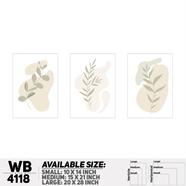 DDecorator Leaf With Abstract Art Wall Board And Wall Canvas - Set of 3 - WB4118