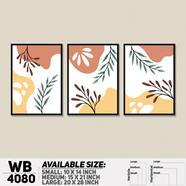 DDecorator Leaf With Abstract Art Wall Board And Wall Canvas - Set of 3 - WB4080