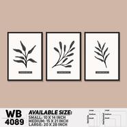 DDecorator Leaf With Abstract Art Wall Board And Wall Canvas - Set of 3 - WB4089