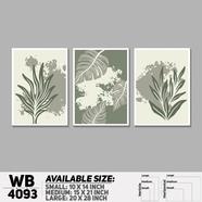 DDecorator Leaf With Abstract Art Wall Board And Wall Canvas - Set of 3 - WB4093