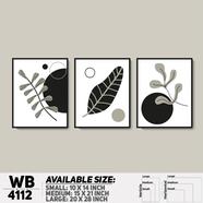 DDecorator Leaf With Abstract Art Wall Board And Wall Canvas - Set of 3 - WB4112