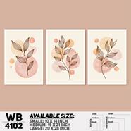 DDecorator Leaf With Abstract Art Wall Board And Wall Canvas - Set of 3 - WB4102