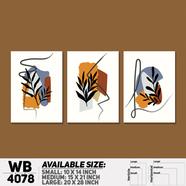 DDecorator Leaf With Abstract Art Wall Board And Wall Canvas - Set of 3 - WB4078