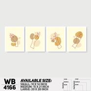 DDecorator Line Art Portrait Style (Set of 4) Wall Board And Wall Canvas - WB4166