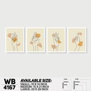 DDecorator Line Art Portrait Style (Set of 4) Wall Board And Wall Canvas - WB4167