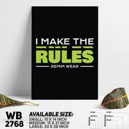 DDecorator Make The Rules - Motivational Wall Board and Wall Canvas - WB2768