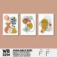 DDecorator Modern Abstract ArtWork (Set of 3) Wall Board And Wall Canvas - WB3214