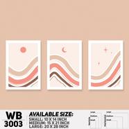 DDecorator Modern Abstract Wave Design ArtWork Wall Decor - Set of 3 WB3003