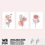 DDecorator Modern Flower ArtWork Wall Decor - Set of 3 WB3124