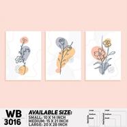 DDecorator Modern Flower ArtWork Wall Decor - Set of 3 WB3016