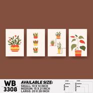 DDecorator Modern Flower ArtWork Wall Deco r - (Set of 4) WB3308