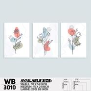 DDecorator Modern Flower ArtWork Wall Decor - Set of 3 WB3010