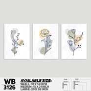 DDecorator Modern Flower ArtWork Wall Decor - Set of 3 WB3126