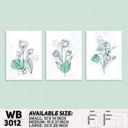 DDecorator Modern Flower ArtWork Wall Decor - Set of 3 WB3012