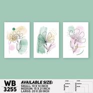 DDecorator Modern Flower ArtWork Wall Decor - (Set of 3) WB3255