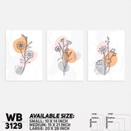 DDecorator Modern Flower ArtWork Wall Decor - Set of 3 WB3129