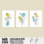 DDecorator Modern Flower ArtWork Wall Decor - (Set of 3) WB3268