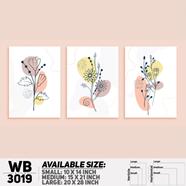 DDecorator Modern Flower ArtWork Wall Decor - Set of 3 WB3019