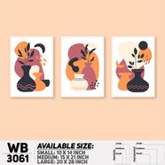 DDecorator Modern Leaf ArtWork Wall Decor - Set of 3 WB3061