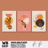 DDecorator Modern Leaf ArtWork Wall Decor - (Set of 3) WB3231