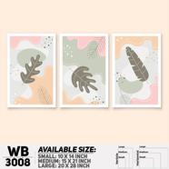 DDecorator Modern Leaf ArtWork Wall Decor - Set of 3 WB3008