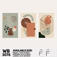 DDecorator Modern Leaf ArtWork Wall Decor - Set of 3 WB3076