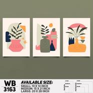 DDecorator Modern Leaf ArtWork Wall Decor - (Set of 3) WB3163