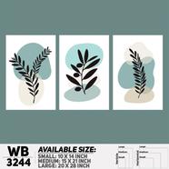 DDecorator Modern Leaf ArtWork Wall Decor - (Set of 3) WB3244